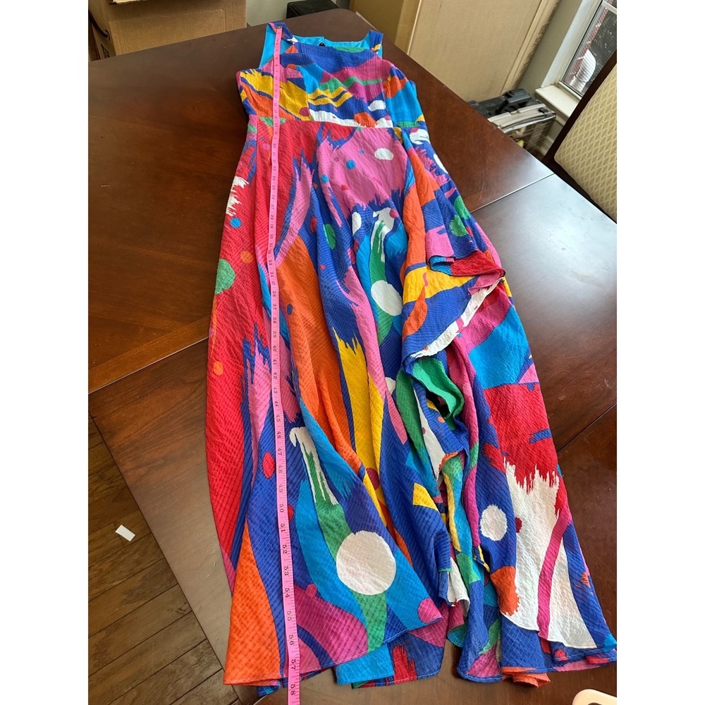 Coconinno Womens XL Abstract Print High Low Maxi Dress Multi Color CF5755SM - Picture 4 of 8